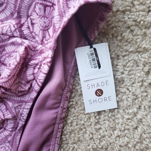 Shade & Shore Pink Ruffle Asymmetrical Bikini 2 Piece Summer Cute Set NWT - Picture 12 of 15